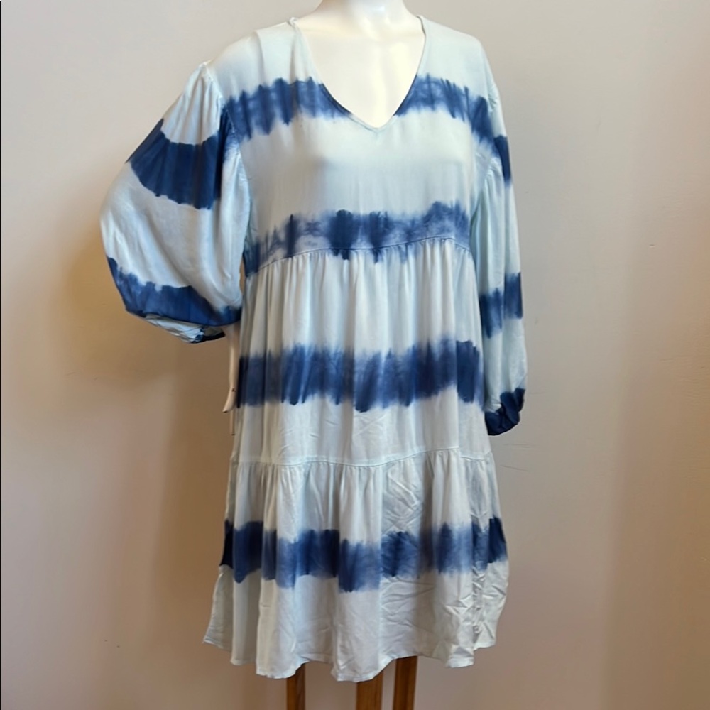 Simply Southern tie dye Blue and White Dress